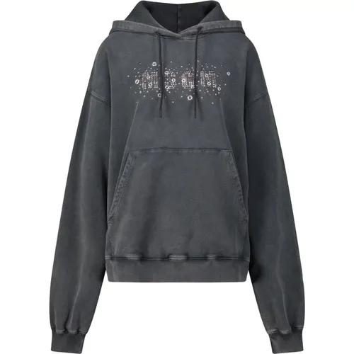 Logo Oversized Hoodie mit Metallic-Touch , Damen, Größe: L - MSGM - Modalova