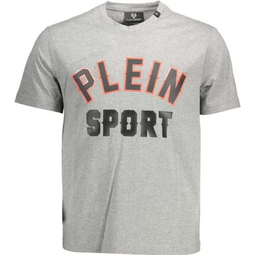 T-Shirts, male, , Size: 2XL Short Sleeve Men's T-Shirt Grey - Plein Sport - Modalova