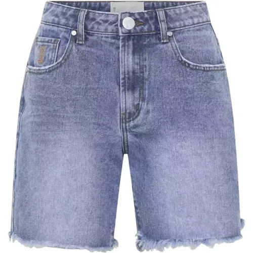 Denim Shorts mit Fransigen Säumen , Damen, Größe: W28 - One Teaspoon - Modalova