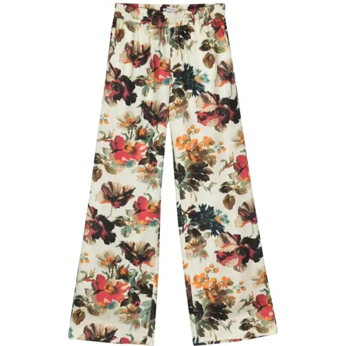 Wide Trousers, female, , Size: XS Trousers White - Alberto Biani - Modalova