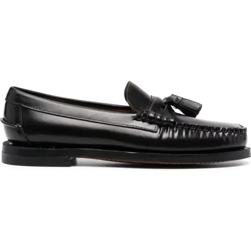 Schwarze Leder Quasten Slip-On Schuhe , Damen, Größe: 38 1/2 EU - Sebago - Modalova