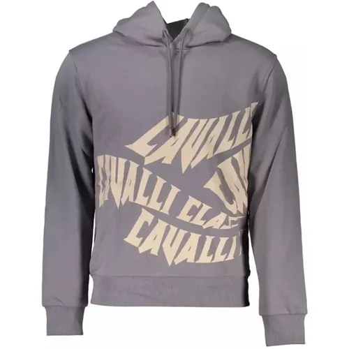 Hoodies, male, , Size: XL Hooded Sweatshirt with Iconic Logo Print - Cavalli Class - Modalova