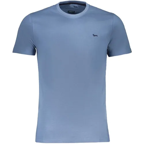 Blau T-Shirt mit Kontrastdetails , Herren, Größe: L - Harmont & Blaine - Modalova