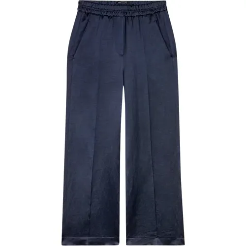 Wideleg Linen-Mix Pants , female, Sizes: S, M, L - LUISA CERANO - Modalova