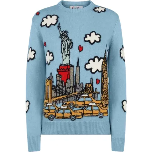 New York Postcard Sweater , female, Sizes: L - MC2 Saint Barth - Modalova