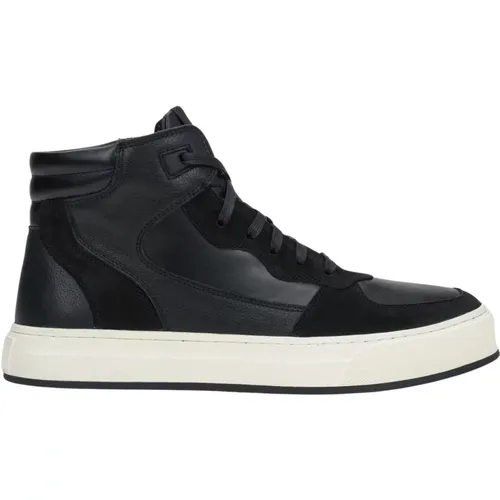 Sneakers, male, , Size: 8 US Men's High-Top Sneakers Made of Italian Genuine Leather & Nubuck with Insulation Er00116725 - Estro - Modalova