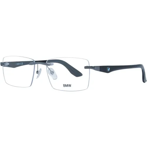 Glasses, male, , Size: ONE SIZE Gunmetal Rectangle Optical Frames - BMW - Modalova