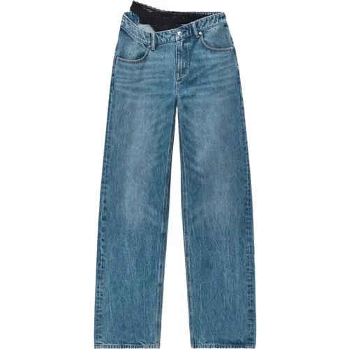 Denim Jeans with Lace Detailing , female, Sizes: W27, W26, W28, W25 - alexander wang - Modalova