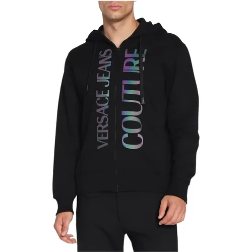 Zip-throughs, male, , Size: S Zippered Sweatshirt - Versace Jeans Couture - Modalova