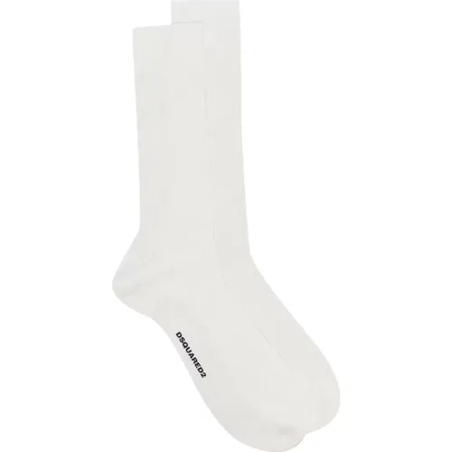 Socks, male, , Size: XS Cotton Socks with Striped Details - Dsquared2 - Modalova