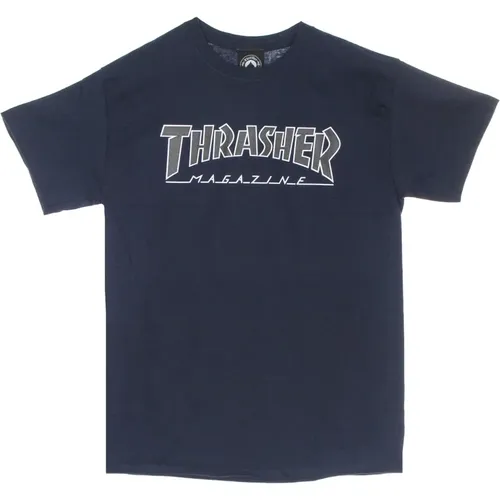 Navy/Black Tee Short Sleeve Crew Neck , unisex, Sizes: S, XL, M, L - Thrasher - Modalova