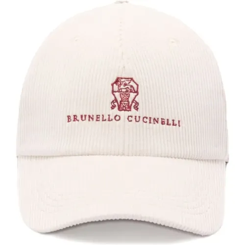 Caps, male, , Size: S Corduroy Baseball Cap - BRUNELLO CUCINELLI - Modalova
