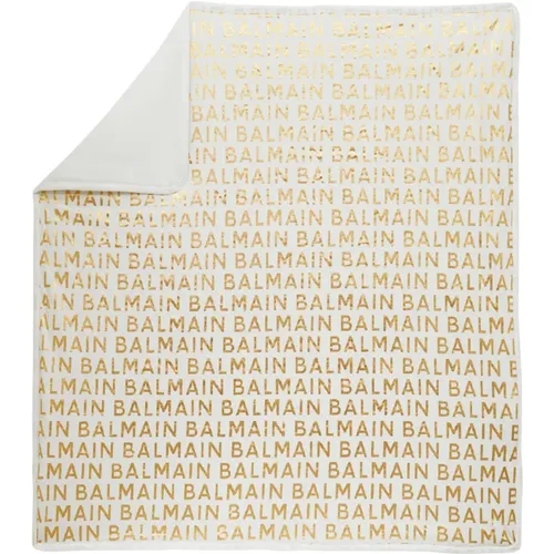 Golden blanket , unisex, Sizes: ONE SIZE - Balmain - Modalova