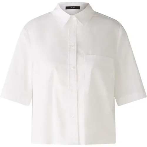 Elegante Cropped Bluse Weiß , Damen, Größe: XL - Oui - Modalova