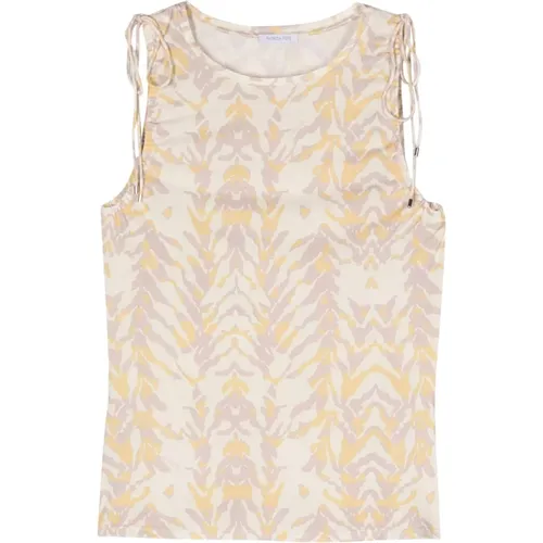 Zebra Print Sleeveless Top , female, Sizes: L, XS, M - PATRIZIA PEPE - Modalova