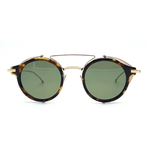 Thom , Sunglasses, male, , Size: S Retro Round Sunglasses with Side Shields - Thom Browne - Modalova