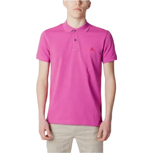 Polo Shirts, male, , Size: 2XL Fuchsia Plain Polo Shirt for Men - Peuterey - Modalova