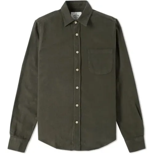 Waldgrünes Hemd mit Urea-Knöpfen , Herren, Größe: XL - Portuguese Flannel - Modalova