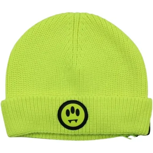 Beanies, male, , Size: ONE SIZE Fluorescent Yellow Knit Beanie - Barrow - Modalova