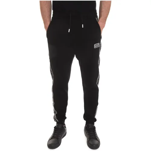 Sweatpants, male, , Size: 2XL Stretch Waist Overalls with Logo - Emporio Armani EA7 - Modalova