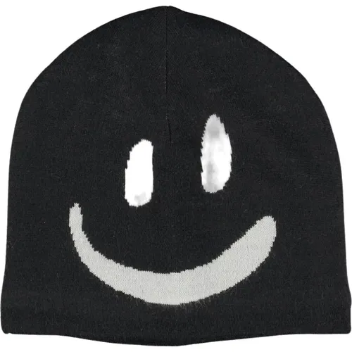 Smiley Face Wool Blend Hat , female, Sizes: 4 Y - Molo - Modalova