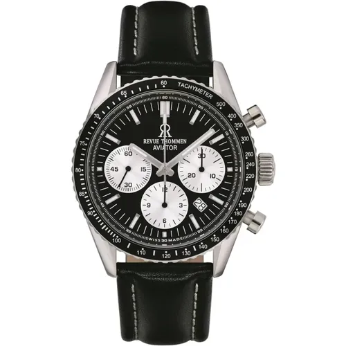 Automatischer Aviator Chronograph Lederuhr - Revue Thommen - Modalova