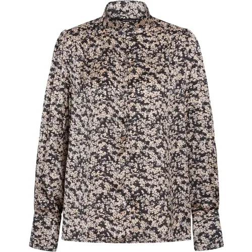 Floral Print Blouse Sand Black , female, Sizes: L, XS, S, M - Bruuns Bazaar - Modalova