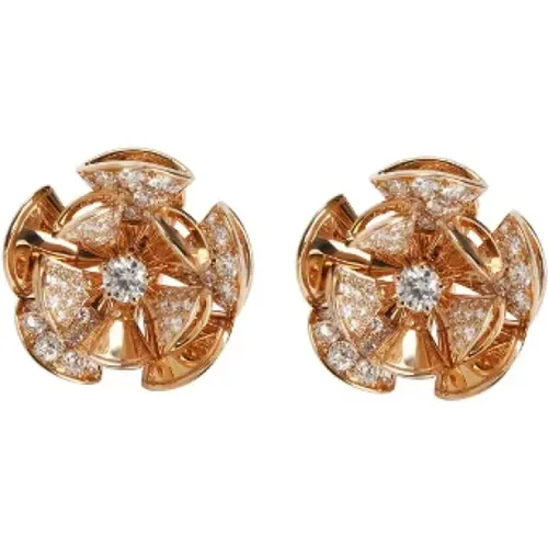 Pre-owned Jewellery, female, , Size: ONE SIZE Pre-owned Rose Gold earrings - Bvlgari Vintage - Modalova