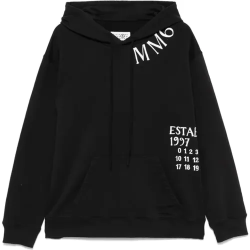 Hoodies, male, , Size: XL Hooded Sweatshirt with Drawstring - MM6 Maison Margiela - Modalova