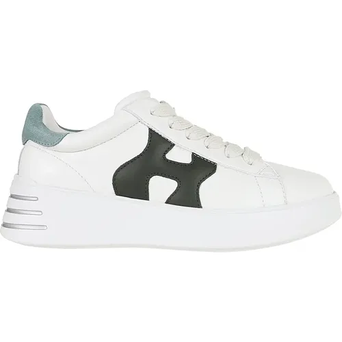 Weiße Ledersneaker Eleganter Stil , Damen, Größe: 39 EU - Hogan - Modalova