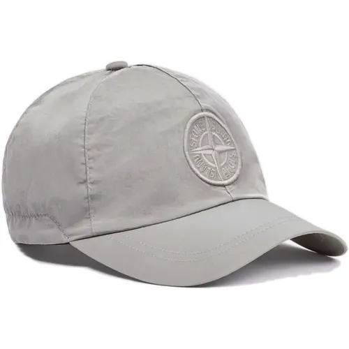 Caps, male, , Size: M Grey Nylon Mesh Hats Elasticated Drawstring - Stone Island - Modalova