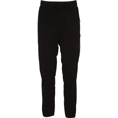 Cargo Sweatpants in Schwarzem Stretch-Fleece , Herren, Größe: M - C.P. Company - Modalova