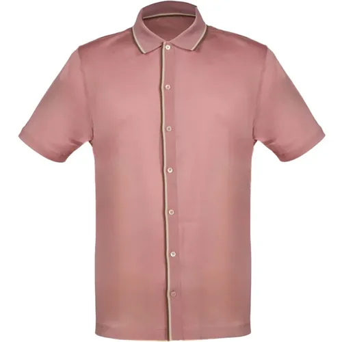 Bowling Shirt with Beige and Brown Contrast , male, Sizes: 3XL, XL, 2XL - Gran Sasso - Modalova
