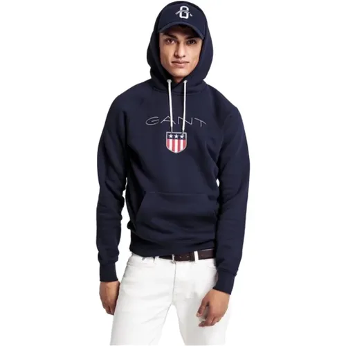 Hoodies, male, , Size: 2XL Adjustable Hooded Sweatshirt - Gant - Modalova