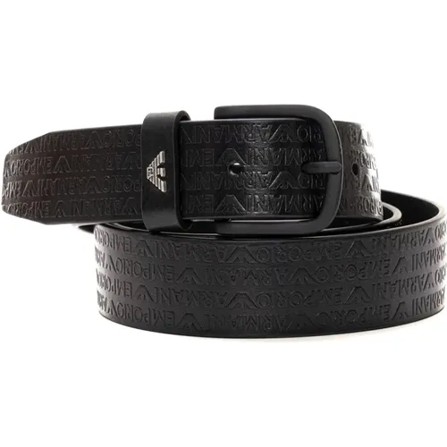 Belts, male, , Size: 105 CM Logo Buckle Leather Belt - Emporio Armani - Modalova