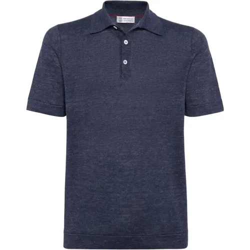 Linen and Cotton Polo Shirts , male, Sizes: XL - BRUNELLO CUCINELLI - Modalova