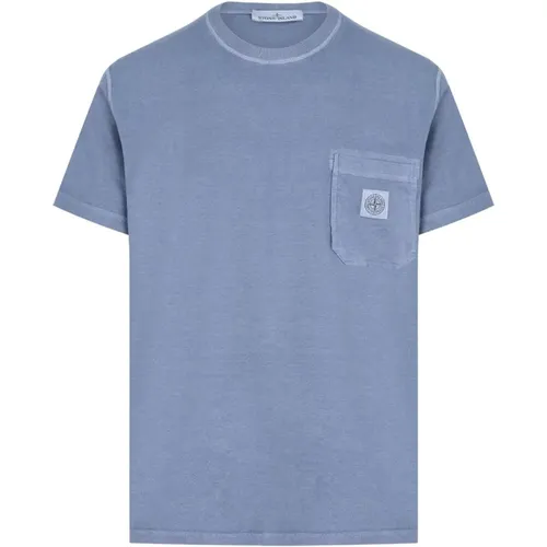 Patch Logo Cotton T-Shirt in , male, Sizes: S, M - Stone Island - Modalova