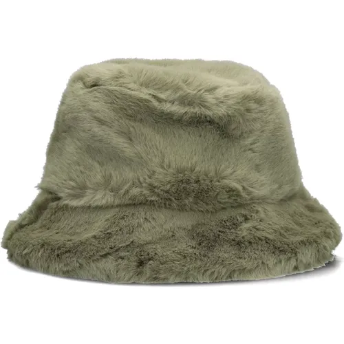Flauschiger Grüner Bucket Hat , Damen, Größe: S - Stand Studio - Modalova