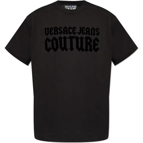 T-Shirt mit Logo , Herren, Größe: L - Versace Jeans Couture - Modalova