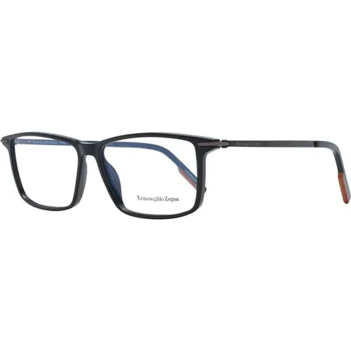 Glasses, male, , Size: ONE SIZE Men's Rectangle Plastic Optical Frames - Ermenegildo Zegna - Modalova