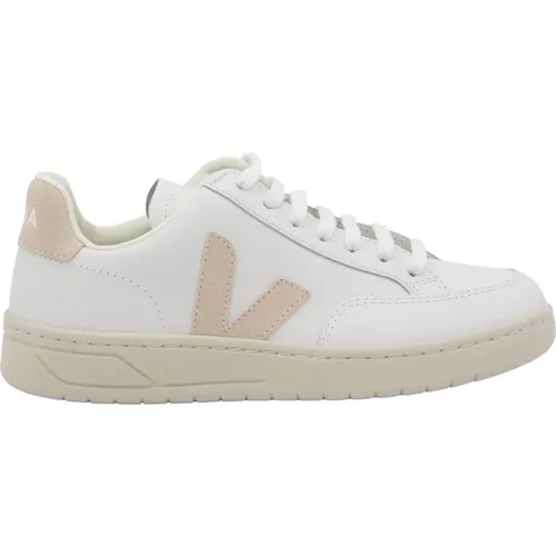 Weiße Rosa Leder V-12 Sneakers , Damen, Größe: 36 EU - Veja - Modalova