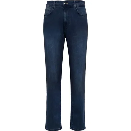 Mittelblaue Stretch-Denim-Jeans , Herren, Größe: W33 - Boggi Milano - Modalova