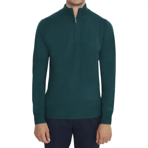 V-neck Knitwear, male, , Size: XL Maglione con mezza zip - MC2 Saint Barth - Modalova