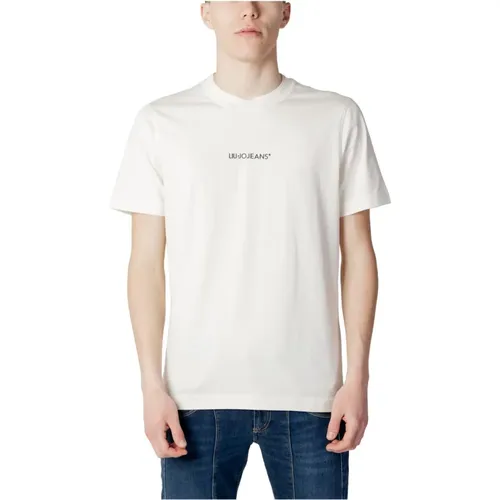 Weißes Rundhals T-Shirt , Herren, Größe: M - Liu Jo - Modalova