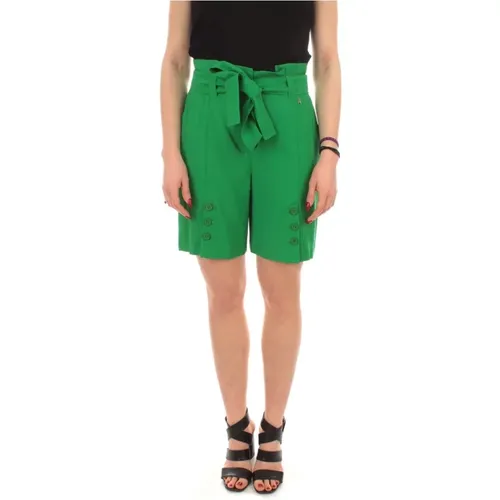 Hohe Taille Grüne Plissierte Shorts , Damen, Größe: M - Twinset - Modalova