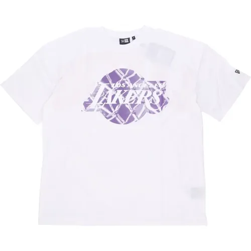 T-Shirts, male, , Size: L NBA Infill Logo Tee /Purple - new era - Modalova