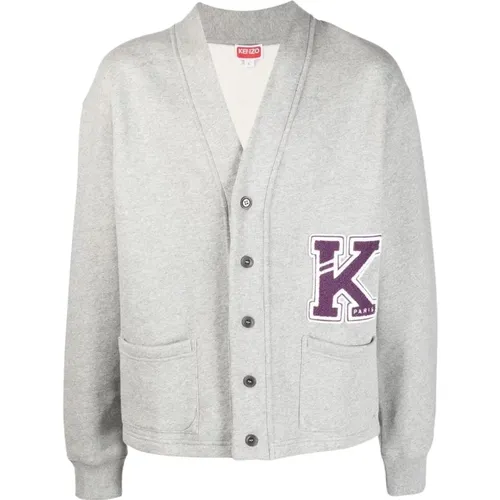 Varsity Cardigan Grey Men , male, Sizes: S, L, XL, M - Kenzo - Modalova