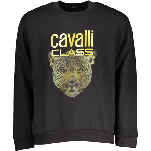 Schwarzer Damen Langarm Pullover , Damen, Größe: L - Cavalli Class - Modalova