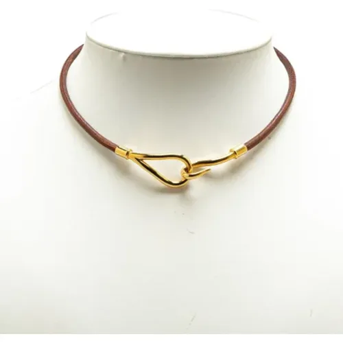 Pre-owned Jewellery, female, , Size: ONE SIZE Pre-owned Leather necklaces - Hermès Vintage - Modalova