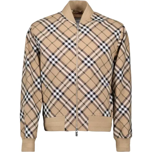 Bomber Jackets, male, , Size: M Checked Bomber Jacket for Men - Burberry - Modalova